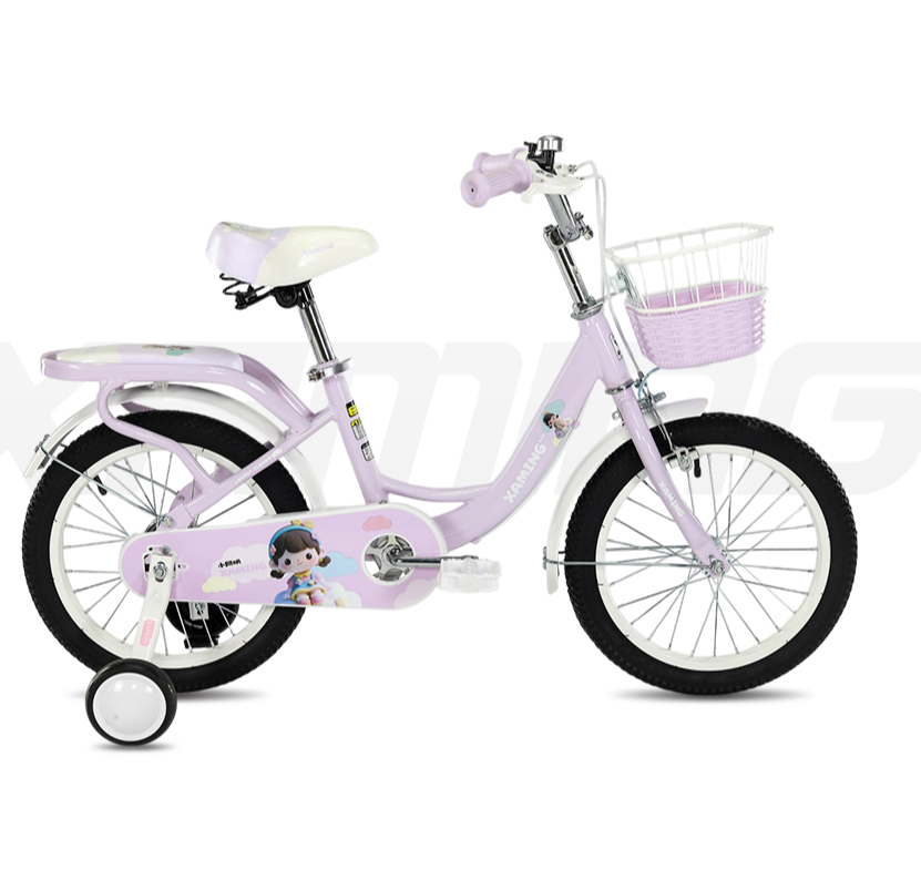 จักรยานเด็ก XAMING รุ่น TEA 16 นิ้ว สีม่วงพาสเทล พร้อมตะกร้า+เบาะหลัง ครบชุด_0